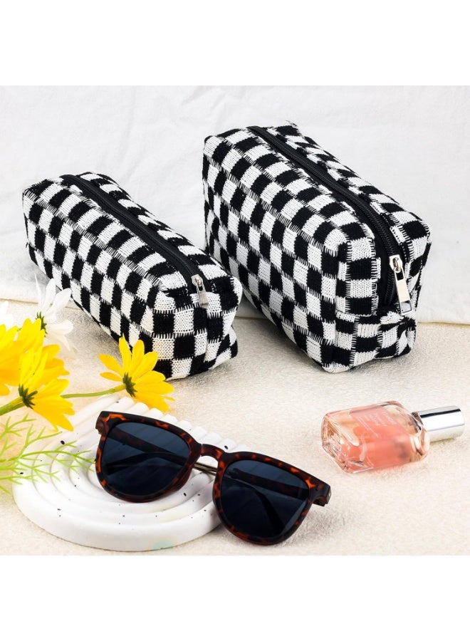 2 قطع من قطع القلم الرصاص حالة كيس القلم الرصاص لطيف للمراهقين كيس ماكياج كيس السفر مستحضرات التجميل مجموعة كيس ماكياج لطيف للمحفظة حقائب العناية بالبشرة المحمولة ذات السحاب أكياس المرحاض المنظم (الأسود) - Image 2